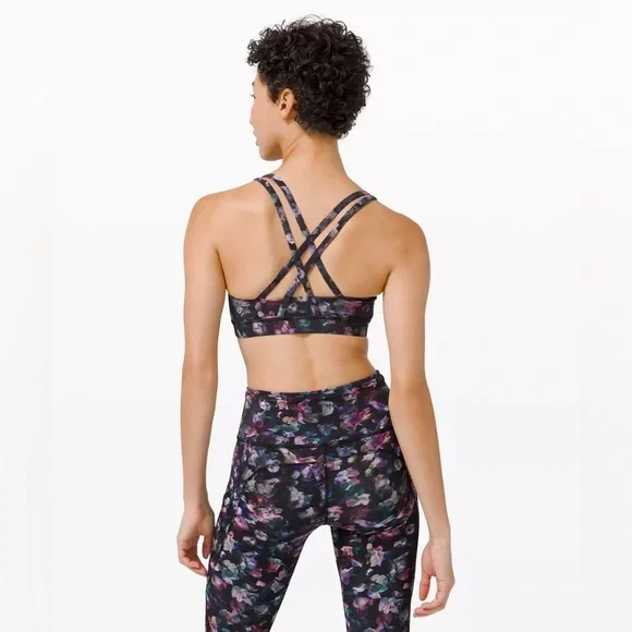 Lululemon Energy Bra Womens 6 Sports Bra Medium Support B D Cups Luxtreme Floral - Picture 5 of 6